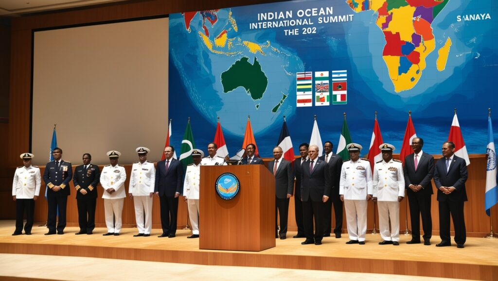 भारतीय नौसेना ने समुद्री सुरक्षा पर महासागर शिखर सम्मेलन के तीसरे संस्करण की मेजबानी की।