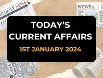 Today’s Current Affairs MCQs/ GK MCQs 1st January 2024.