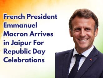 French President Emmanuel Macron Arrives in Jaipur For Republic Day Celebrations