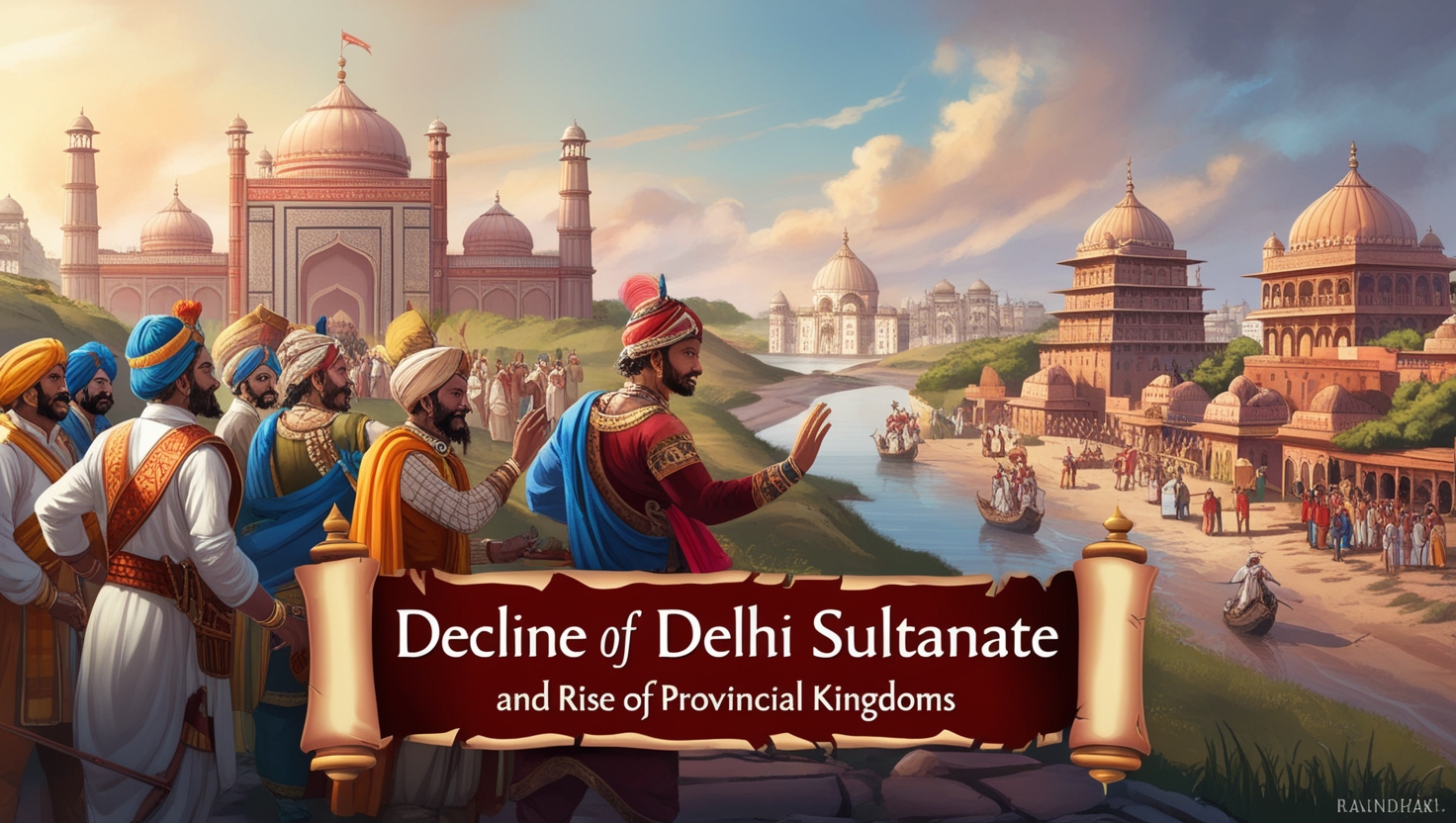 Decline of Delhi Sultanate and Rise of Provincial Kingdoms GK MCQs