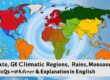 Climate, Climatic Regions, Rains, Monsoon, Winds GK MCQs