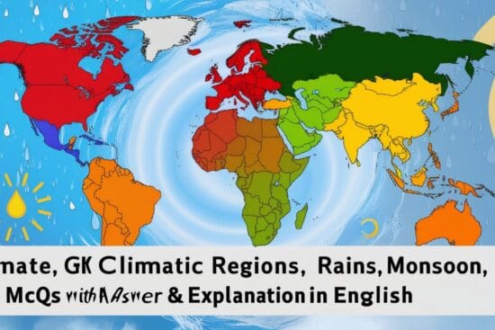 Climate, Climatic Regions, Rains, Monsoon, Winds GK MCQs