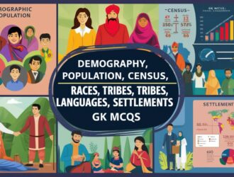 Demography, Population, Census, Races, Tribes, Languages, Settlements GK MCQs