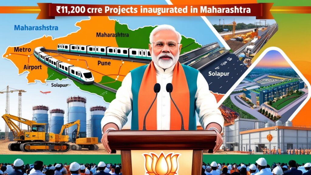 PM Modi Inaugurates ₹11,200 Crore Projects in Maharashtra: 