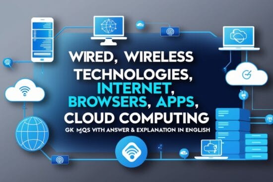 Wired, Wireless Technologies, Internet, Browsers, Apps, Cloud Computing GK MCQs